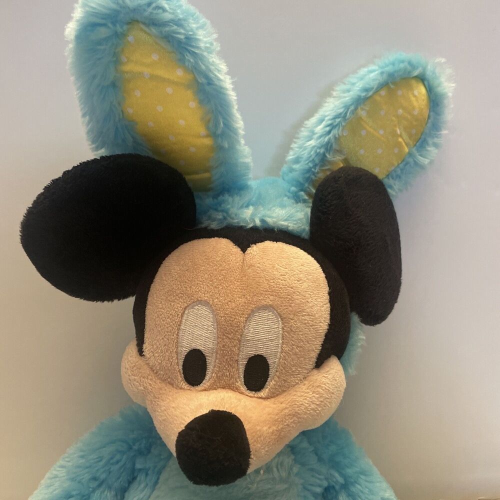 Disney Store Original Mickey Mouse Easter Bunny Blue 17” Plush - Picture 2 of 13